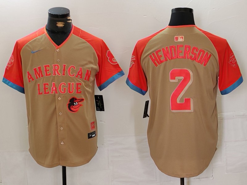 Men Baltimore Orioles #2 Henderson Orange All star 2024 Nike MLB Jersey style 5